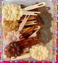 Large Brown Mix Daisy Barrettes