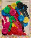 Multi-Primary Mini Daisy Barrettes