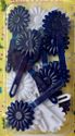 Navy and White Flower Barrettes