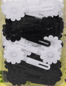 Black and White Mini Daisy Barrettes
