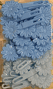 Blue Mix Mini Daisy Barrettes