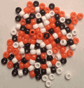 Black/White/Orange Pony Beads