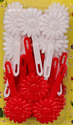 Large Red and White Flower Barrettes