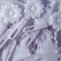 White Mini Daisy Barrettes